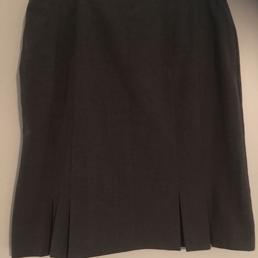 Great gray skirt with pleating. Laura Scott.
